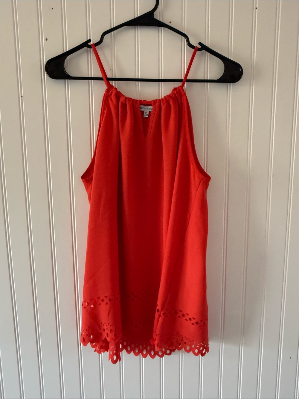 Collective Concepts Red Sleeveless Scalloped-Hem Camisole